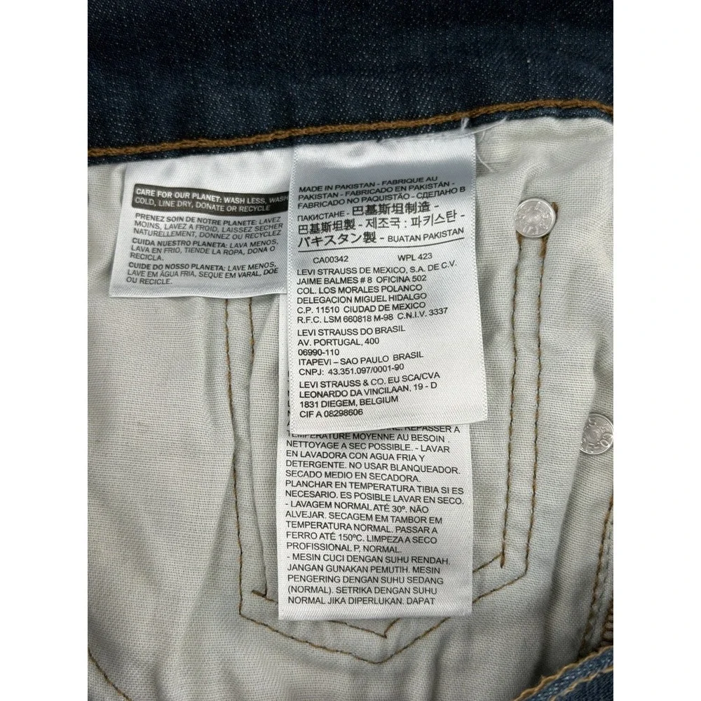 Levi's 514 Jeans Mens 30x32 Straight Fit Blue Denim Stretch Distressed Casual